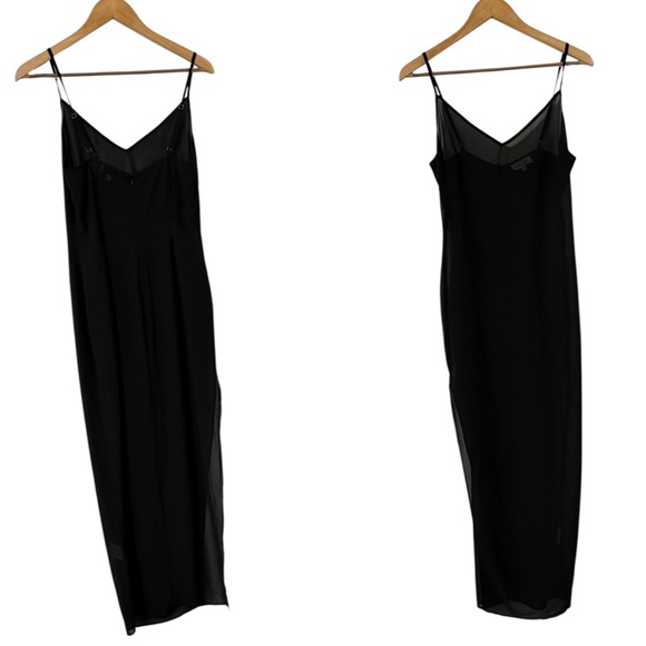 Saulee Other - SAULEE Sheer Mesh Sleeveless Black Slip Midi Dress